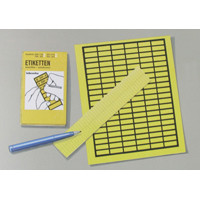 Geel met zwart kader 22x56 mm. (10 stuks per kaart)
