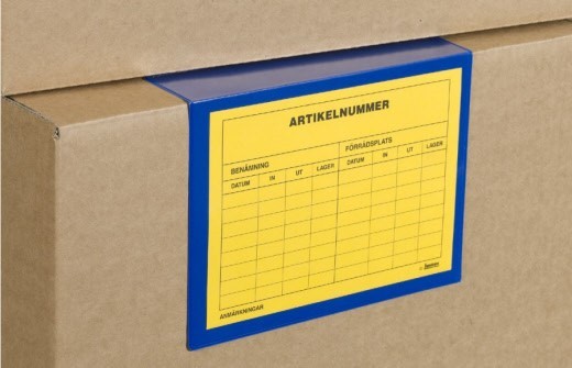 Etikethouders voor tussen dozen A5 formaat