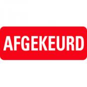 AFGEKEURD - rood met witte tekst