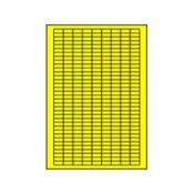 Gele weefsel etiketten zonder kader 8 x 20 mm. (315 per vel, 10 vellen per verpakking) Gele weefsel etiketten zonder kader 8 x 20 mm. (315 per vel, 10 vellen per verpakking)