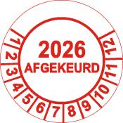 AFGEKEURD - 2026 - keuringssticker rond AFGEKEURD - 2026 - keuringssticker rond